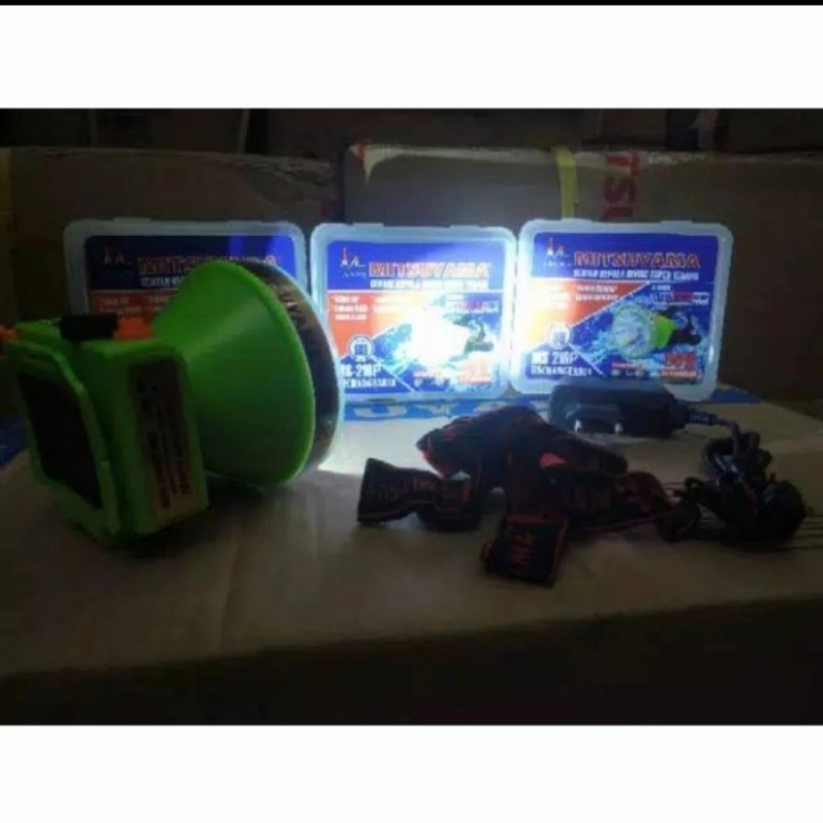 senter kepala mitsuyama ms216p waterproof 80watt super terang selam