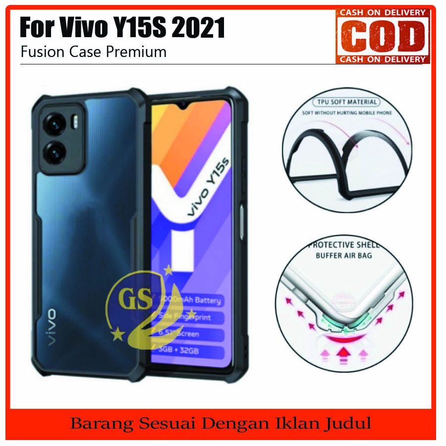 Case Ipaky Bumper Vivo Y16 2022 Y02S V23E 5G Y15S Y21 Y21S Y33S 2021 Y20sG V21 4G V21 5G V20 SE Y20 Y20i Y20S Y12S Y30i Y30 Y50 Camera Protection Casw Armor Fusion Shockproof Premium Transparan Casing Mika