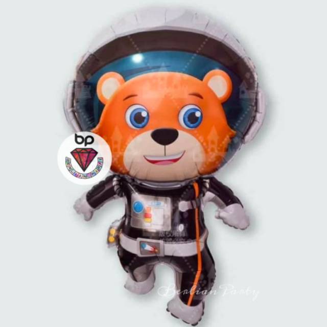 Balon foil Astronot Luar Angkasa Beruang Bear / Balon Beruang