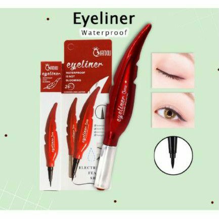 DAUN MERAH - Eyeliner Daun Merah Waterproof Hitam qianxiu EYE LINER