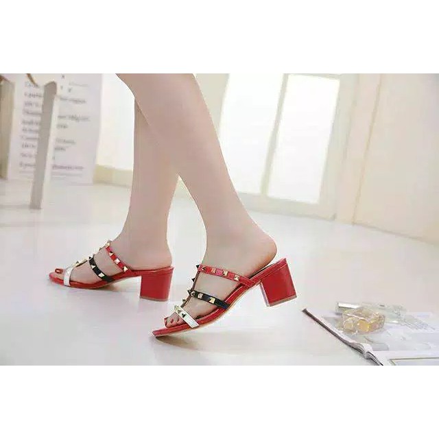 SANDAL HEELS WANITA HAK TAHU--