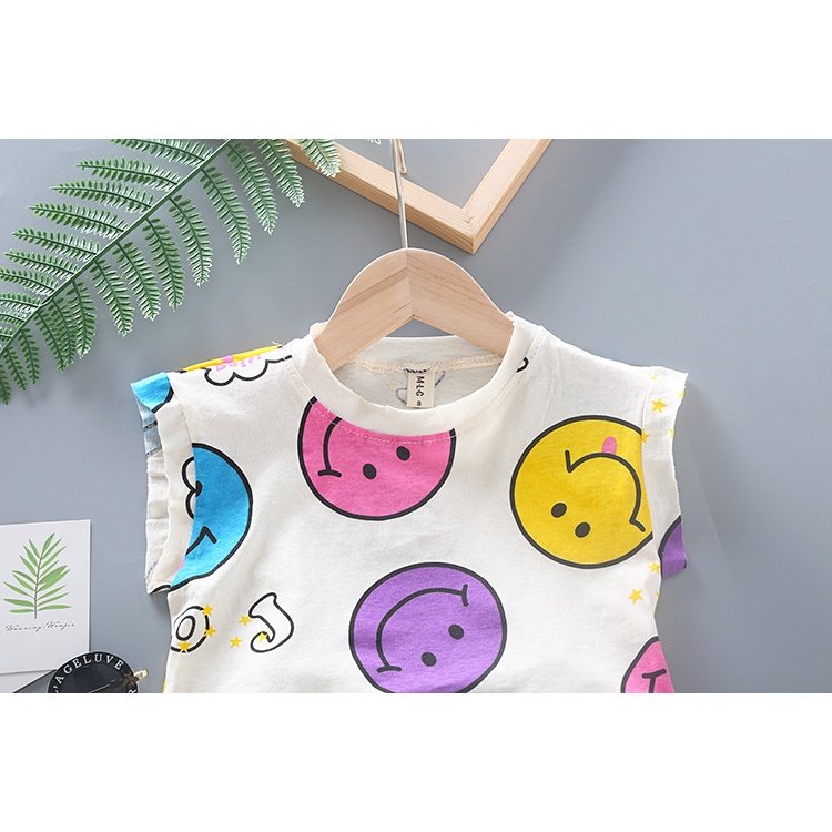 Cherry COD Setelan Baju Anak Perempuan / Pakaian Anak Perempuan - Motif Smile SB17