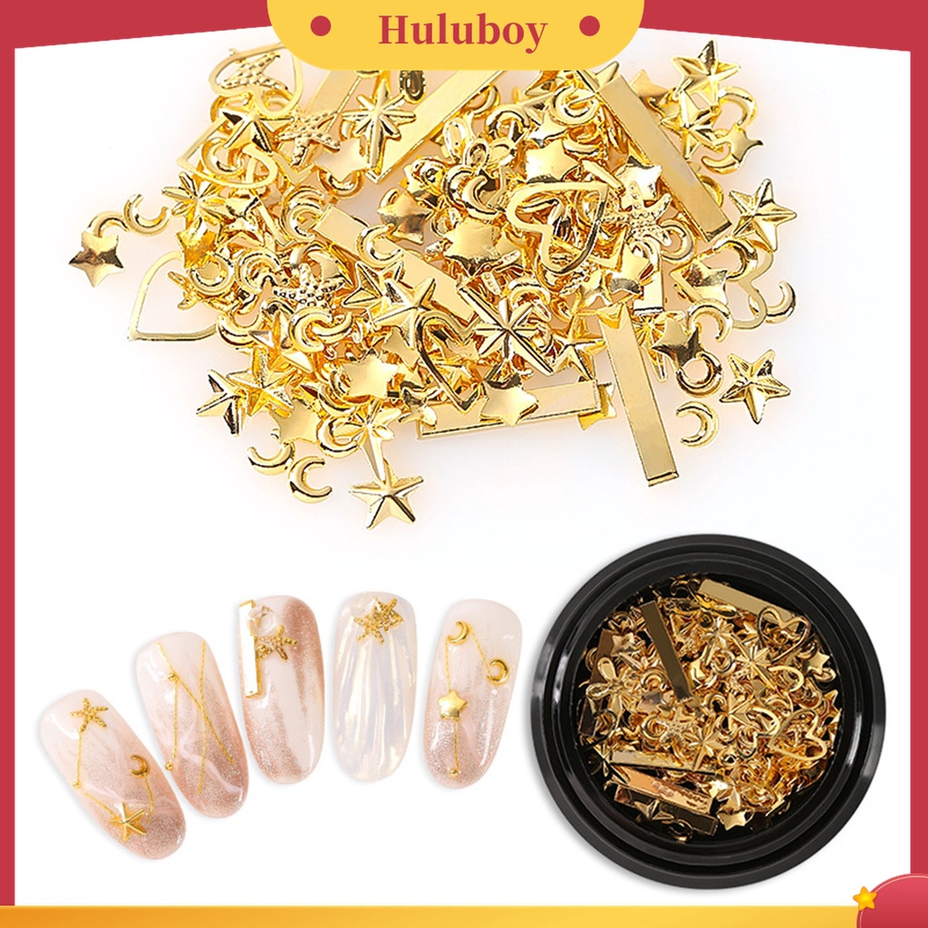 Huluboy Huluboy♡ Ornamen Stiker Kuku Manik-Manik Bubble Warna-Warni Bahan Metal Untuk Wanita