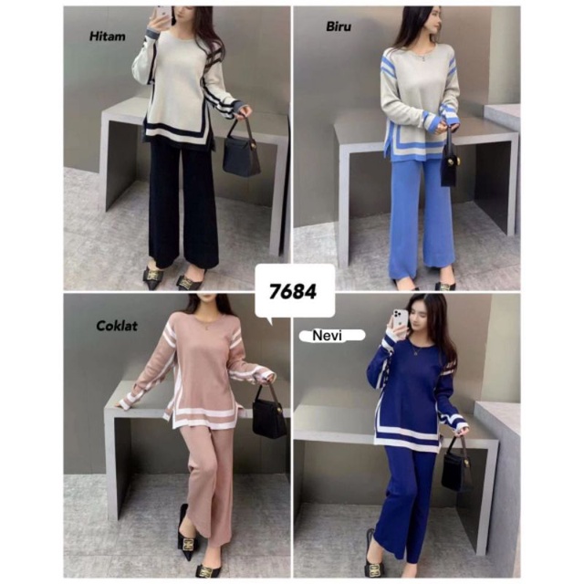 SET STELAN WANITA rajut import MV-7684