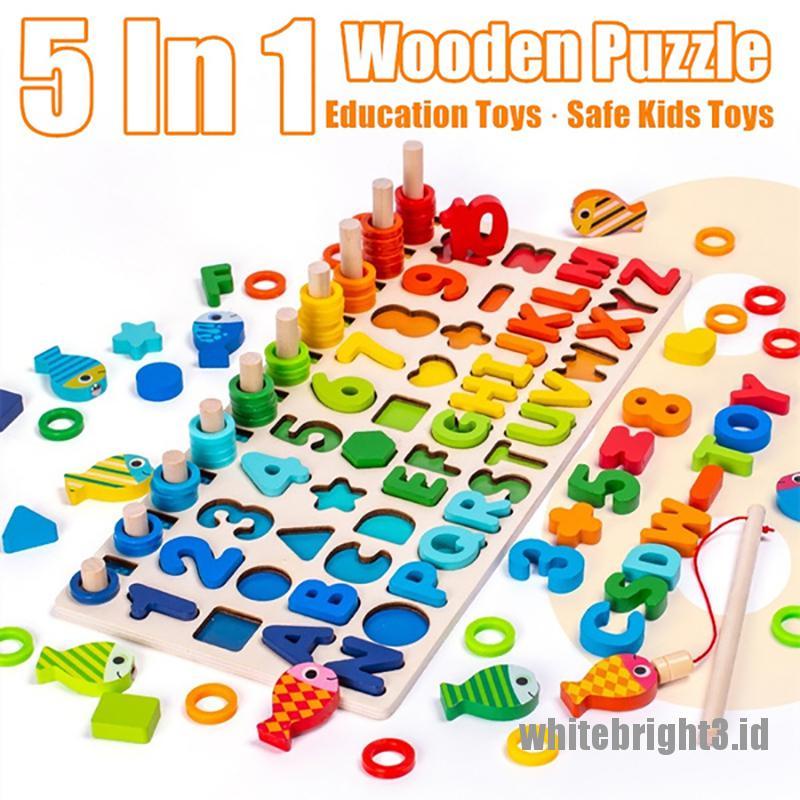 {white3} Montessori Early Educational Toy Wooden Toys for Kids Board Matching Puzzle Game