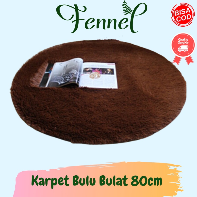 Karpet Bulu Model Bulat 80CM