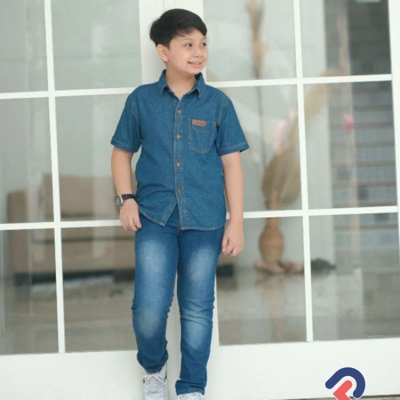 KEMEJA JEANS DENIM PADDLE KIDS (BRP373)