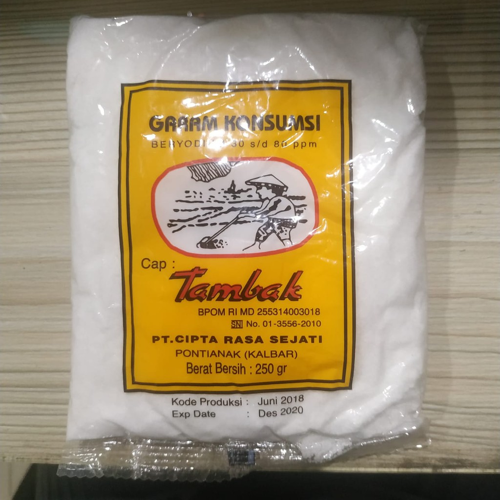 

GARAM MASAK CAP TAMBAK UKURAN 250 GRAM