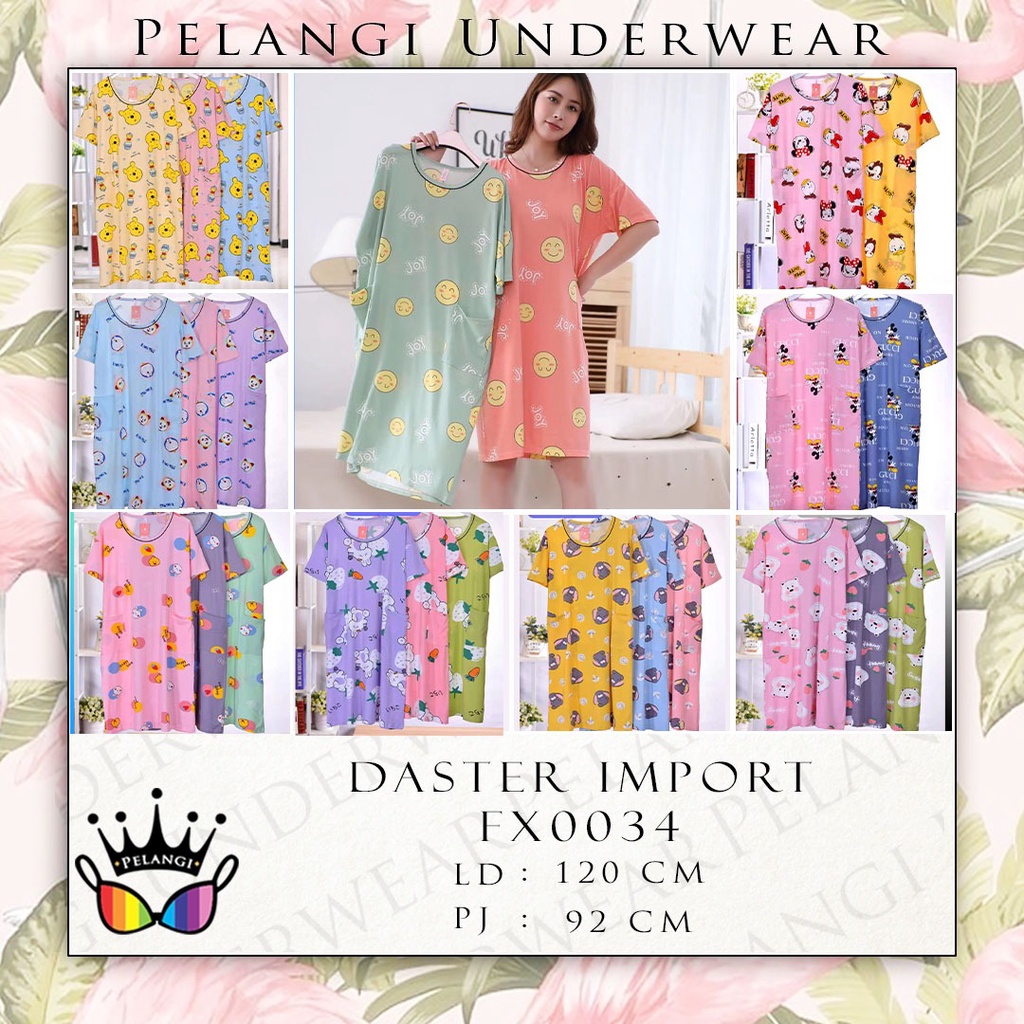 Daster Korea Lengan Pendek Import Premium