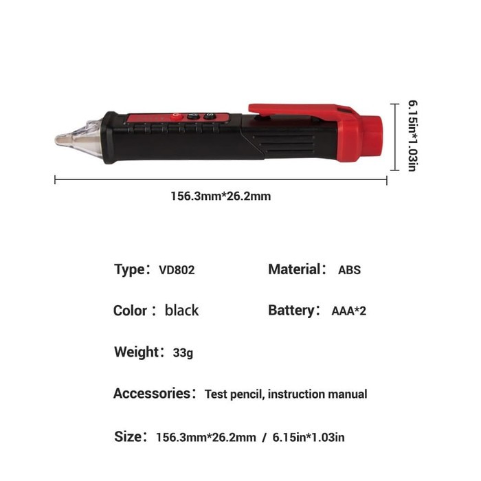 ANENG Tester Pen Non Contact AC Voltage Alert Detector 12V sd 1000V