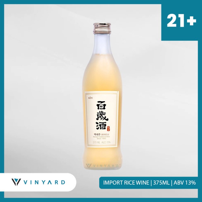 Kooksoondang Bekseju Korean Rice Wine Minuman Korea 375 ml ( Original &amp; Resmi By Vinyard )