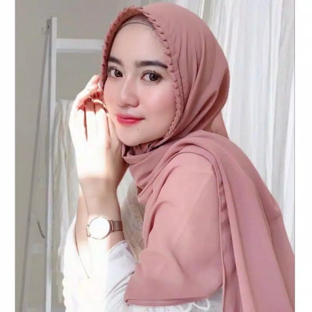 Alny Hijab - Kcb Pashmina Lipit Tali Diamond Italiano / Jilbab Pashmina Tali Lipit