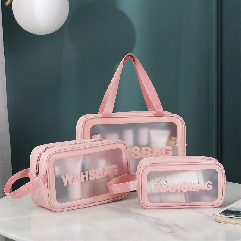 Tas Kosmetik Travel Transparan / Pouch Kosmetik Portable / Tas Make up Pouch Transparan Wash Bag Anti Air F661