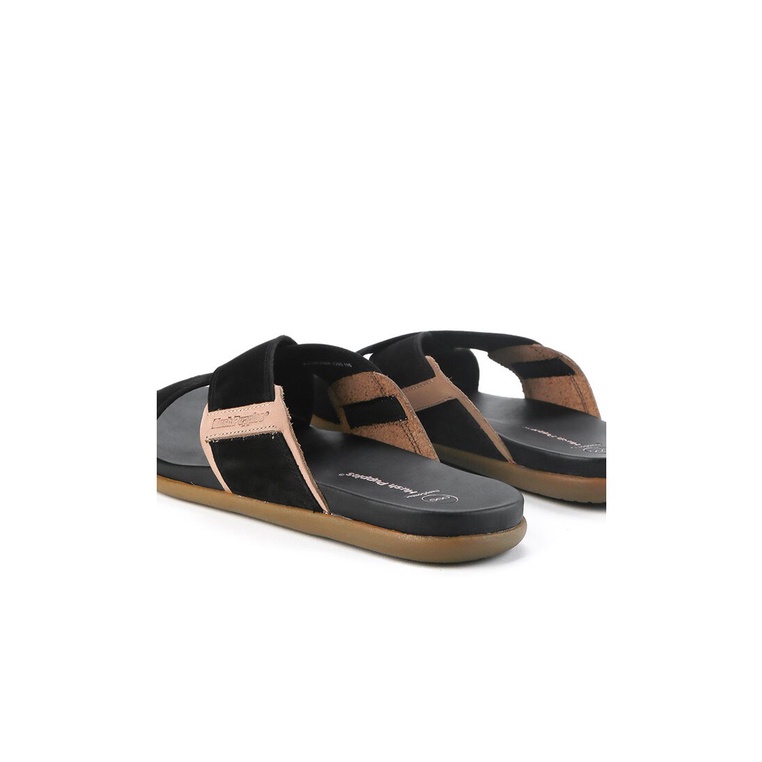 SANDAL SLIDE KULIT HUSH PUPPIES PRIA ORIGINAL CASUAL ASLI HITAM HM35