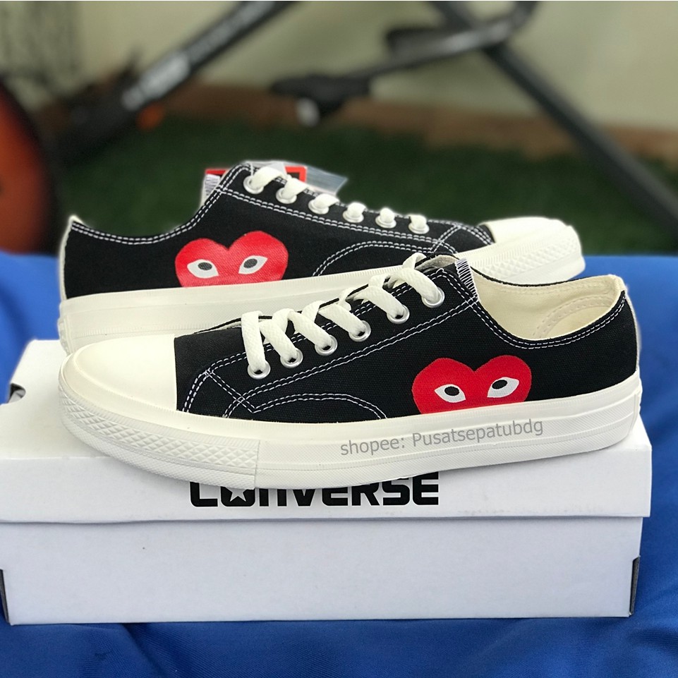 CONVERSE 70S PLAY CDG COMME DES GARCONS LOW BLACK WHITE