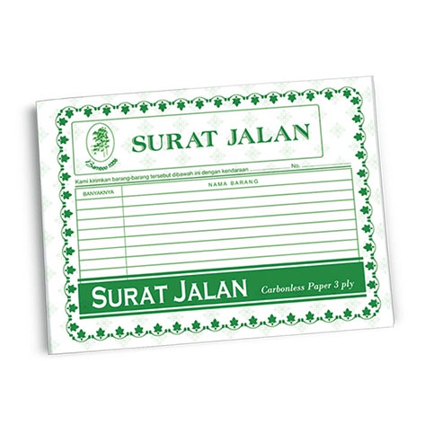

BUKU SURAT JALAN 3 RANGKAP 3 PLY NCR 1/2 FOLIO 60 LEMBAR TANPA KARBON NCR CARBONLESS