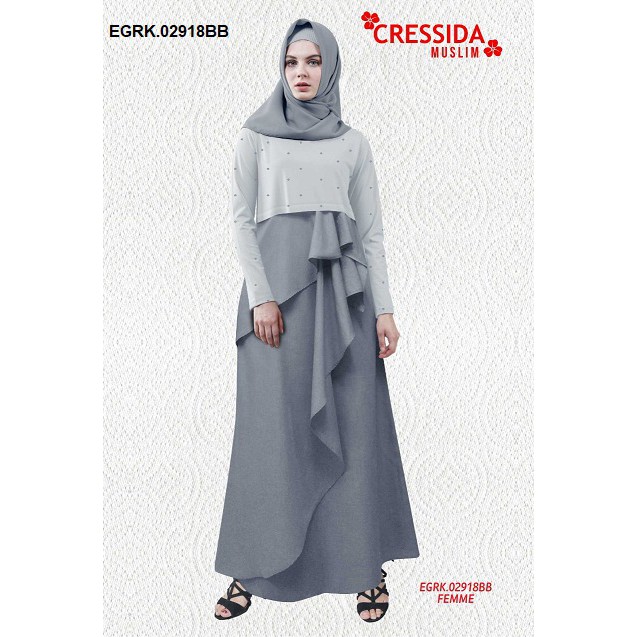 gof CRESSIDA GAMIS Fashion Muslim Dress Muslimah Gamis Wanita Polos Motif Bagus Original Kekinian