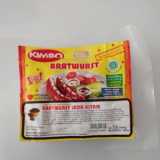 KIMBO BRATWURST SOSIS SAPI LADA HITAM MURAH