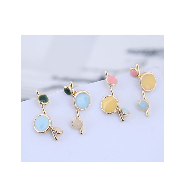 LRC Anting Tusuk Fashion 925 Silver Needle Resin Color Matching Oil Drop Earrings