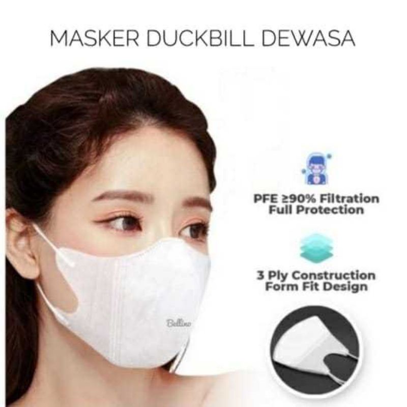 masker  dewasa ducbill putih