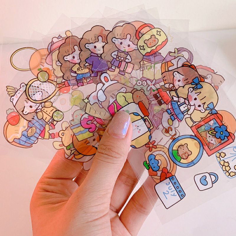 1 pcs kisscut stiker deco transparant lucu korea sticker cute kisscut-1