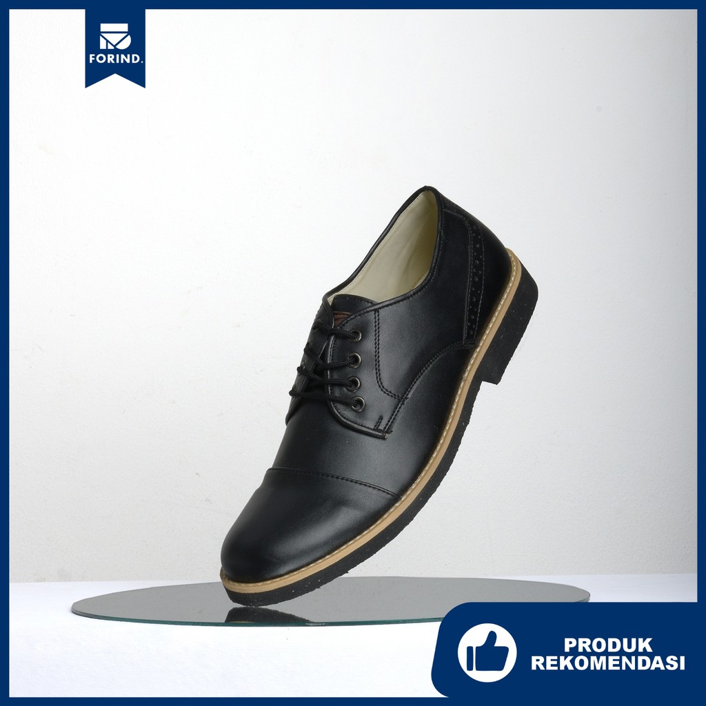 Hawkin Black | 39-44 | Sepatu Pantofel Oxford Hitam Kasual Kerja Kuliah Pria Men Original | FORIND x Story of Monday Mndy