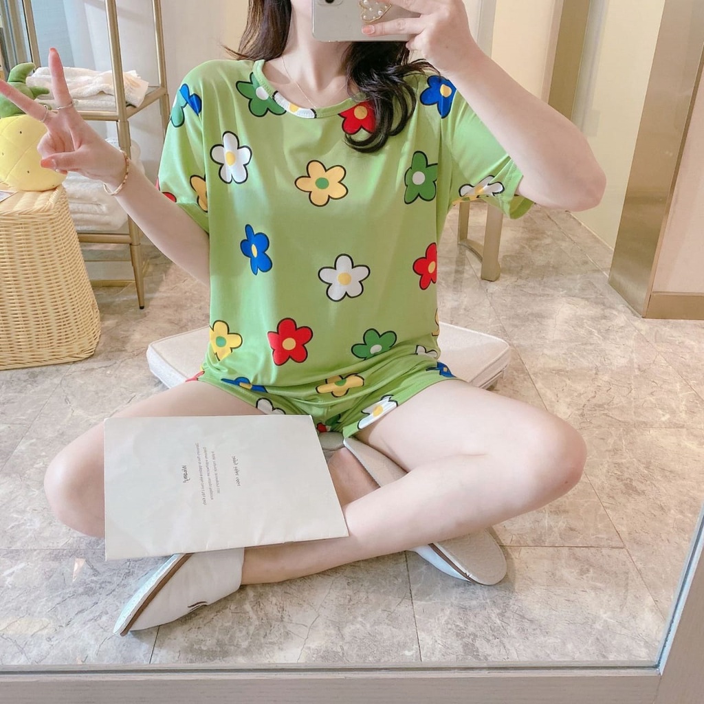 Baju Tidur Piyama Import HP-HP Flower Green