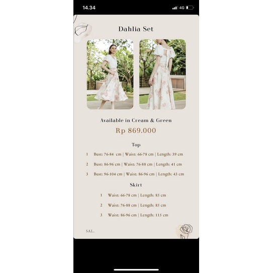 Sal Official Dahlia Set sz 1