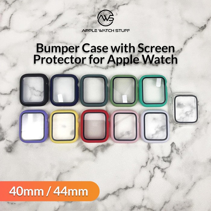 Bumper Case with Screen Protector for Apple Watch Series 4, 5, 6 &amp; SE