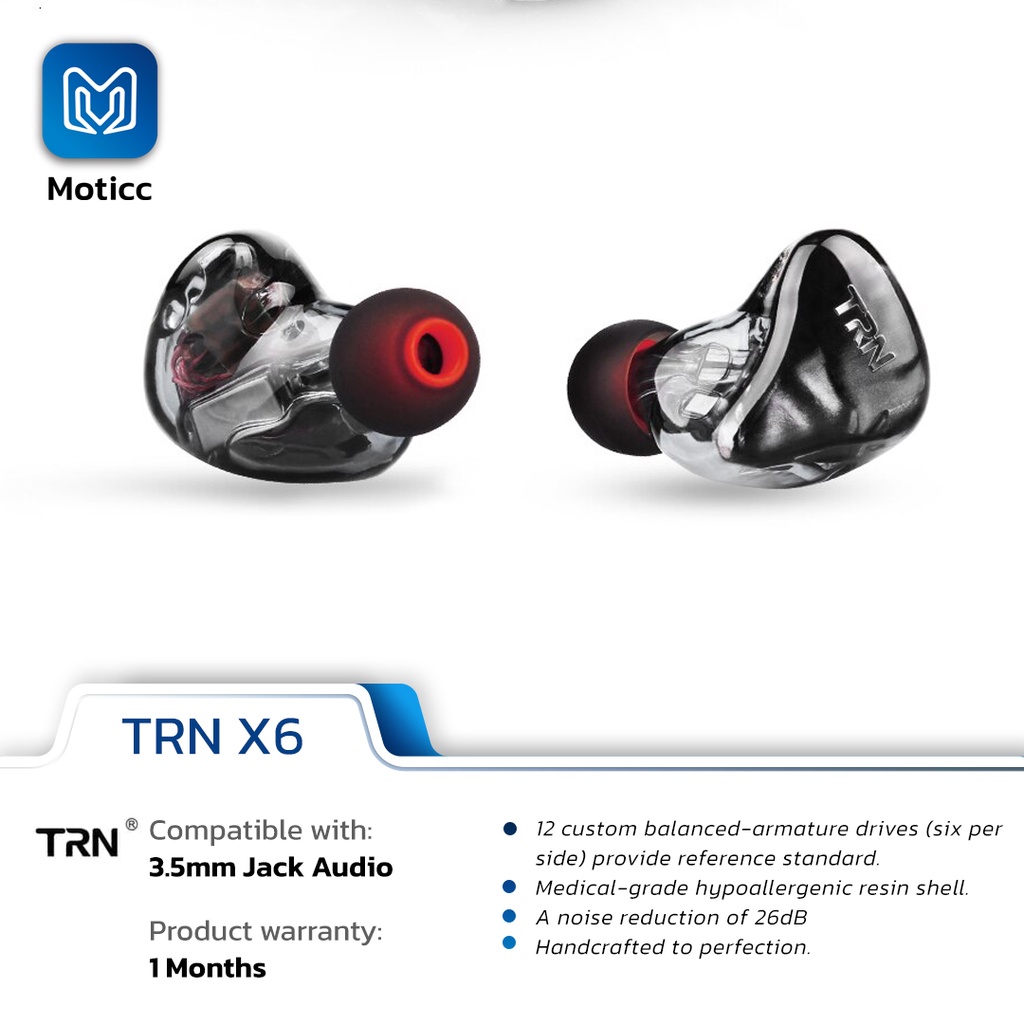 TRN X6 with Mic 6 Balanced Armature Driver Unit In Ear Earphone HIFI