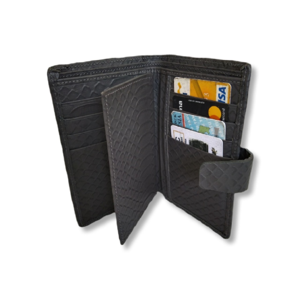 Dompet ATM Dompet Lipat Panjang Original Pria Wanita Kulit Motip ular