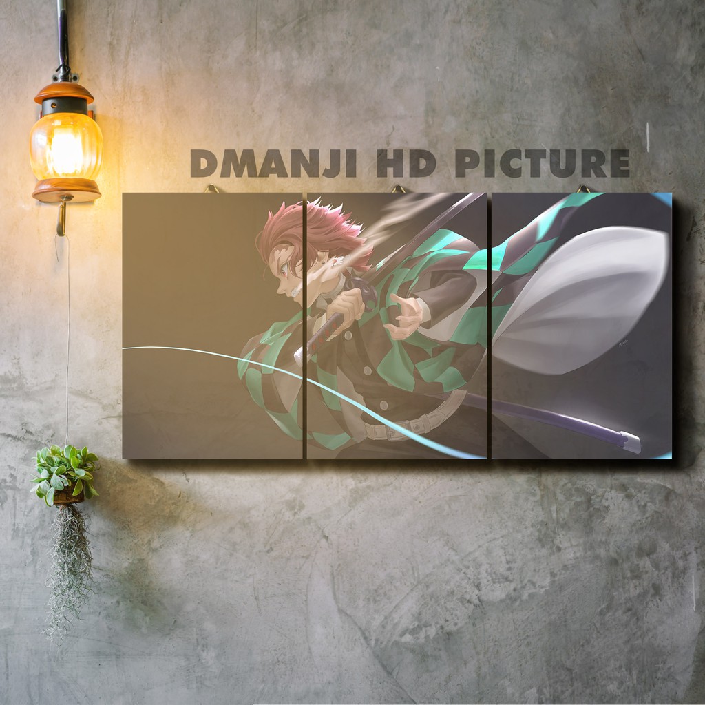 POSTER KAYU MULTIPANEL KIMETSU NO YAIBA / 60X30 / HIASAN DINDING DEMON SLAYER / PAJANGAN KAMAR ANIME-HD - KNY 89