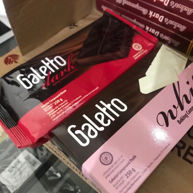 

(I-14) Galetto Coklat Galetto Galeto Dark / white atau ALFA DARK 250 gr HALAL