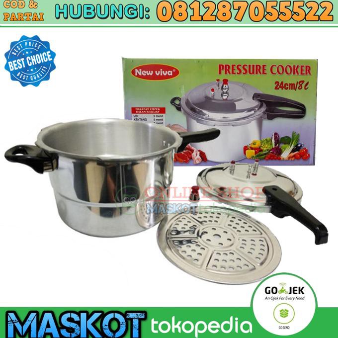 Panci Presto Kualitas Terbaik 8 Liter - 24 Cm Trisonic Asli - Terbaik 