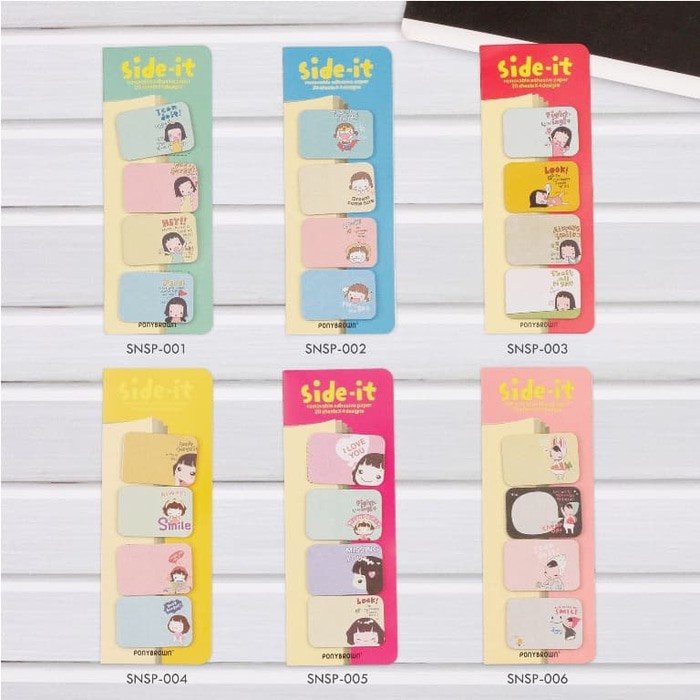 

PRODUK TERLARIS Pony Brown - Sticky Notes Side It/ Memo It / Stick It/ Post It MEMO & STICKEY LUCU