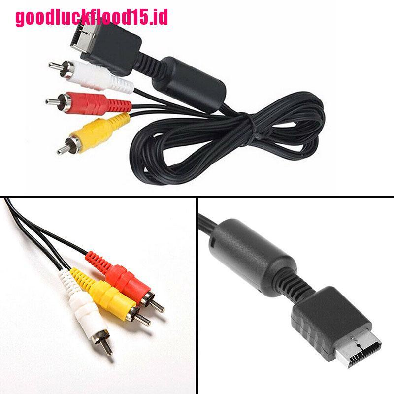 (LUCKID) Kabel Audio Video AV 3 RCA Flat Untuk Playstation PS PS2