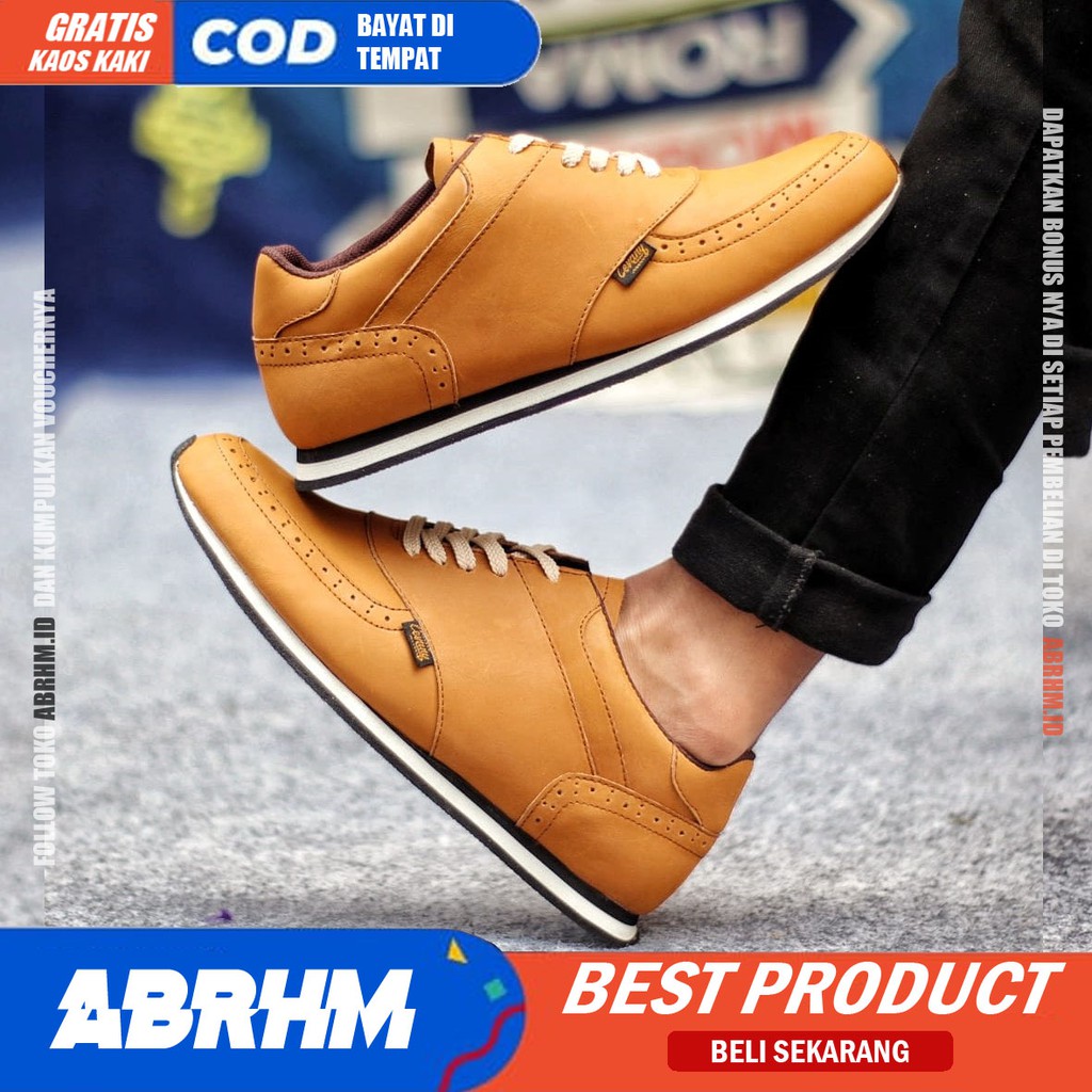 ABRHM X ERZA Sepatu Sneaker Pria Sepatu Pria Casual Sepatu Sneakers Cowok / Cowo Ori Sepatu Kasual Kerja Kuliah Gaya Santai Keren Kekinian Original Murah Terlaris