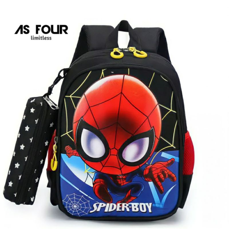 Tas Ransel Anak Sekolah/ Tas Anak PAUD TK SD/ Tas Anak Karakter Spiderman/Tas SpidermanBoy