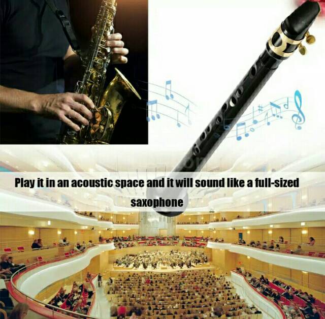 Saxophone saku Saksofon mini warna hitam dengan tas penyimpanan / mini saxophone woodwind instrument