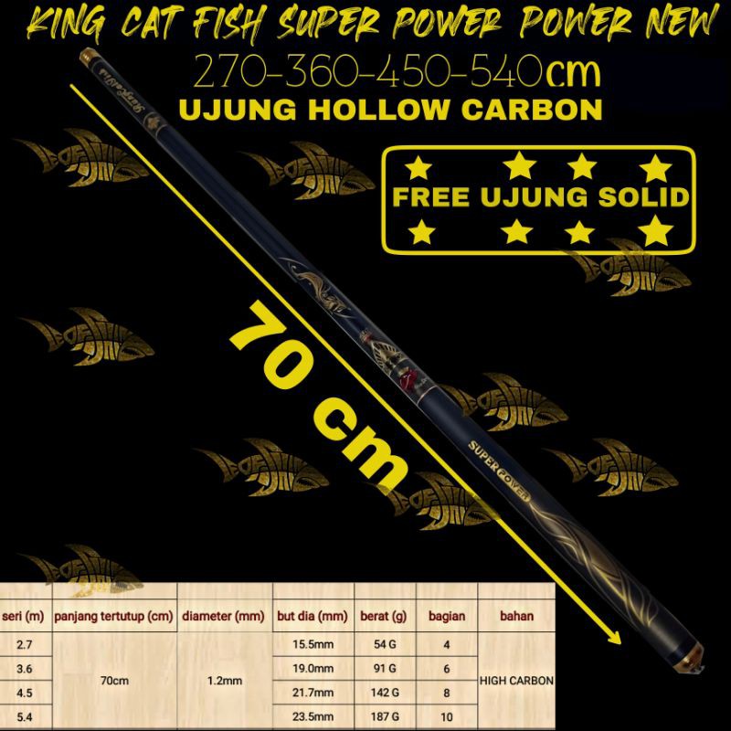 KING CAT FISH SUPER POWER NEW JORAN TEGEK ACTIN MEDIUM HARD PANJANG 270 360 450 540