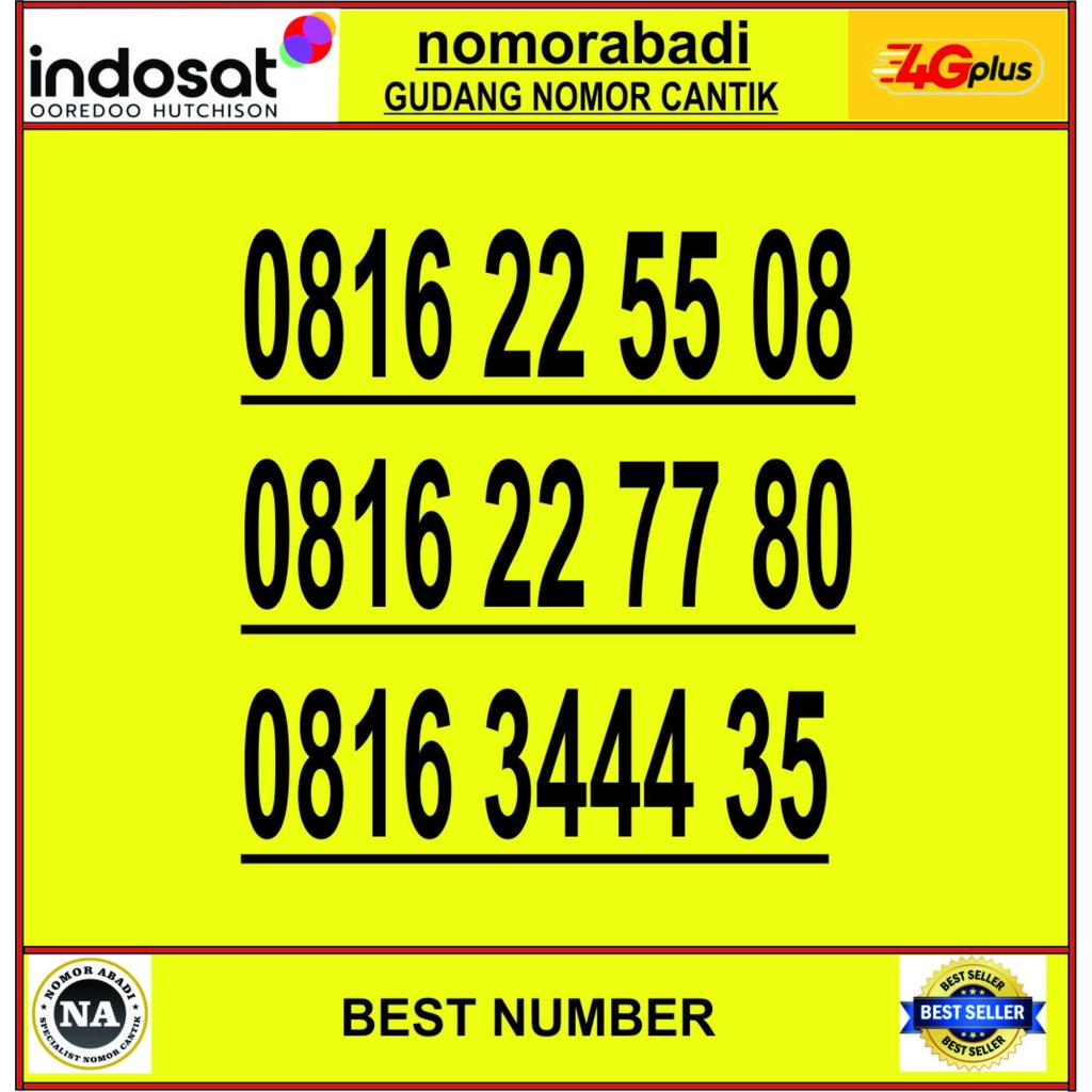 nomor cantik indosat 10digit H2200