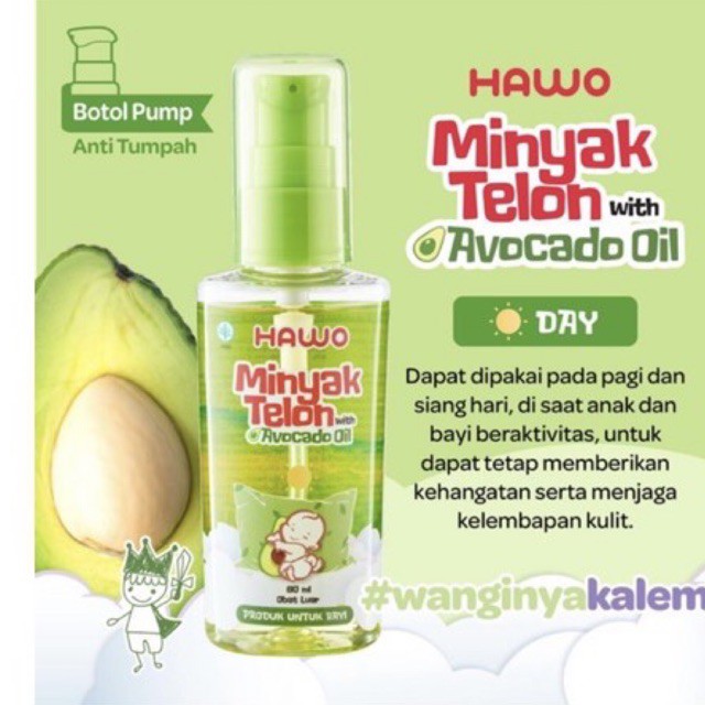 Hawo Minyak Telon Avocado Oil 60ml - Hawo Minyak Telon Day