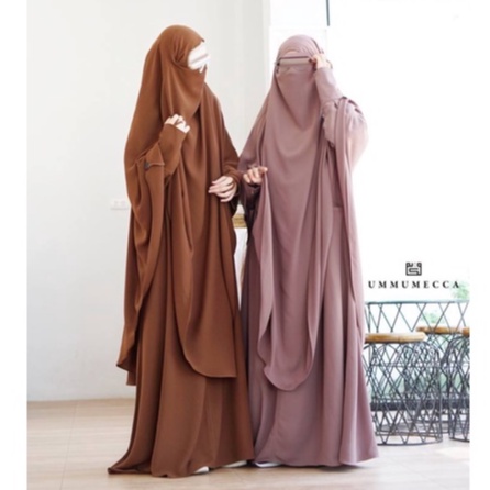 ELWA Gamis Abaya SYARI by UMMUMECCA klambieakhwat BISA COD | abaya syari bahan Mazen anti Uv  by sulthan bahan ringan empuk nyaman busui wudhu friendly