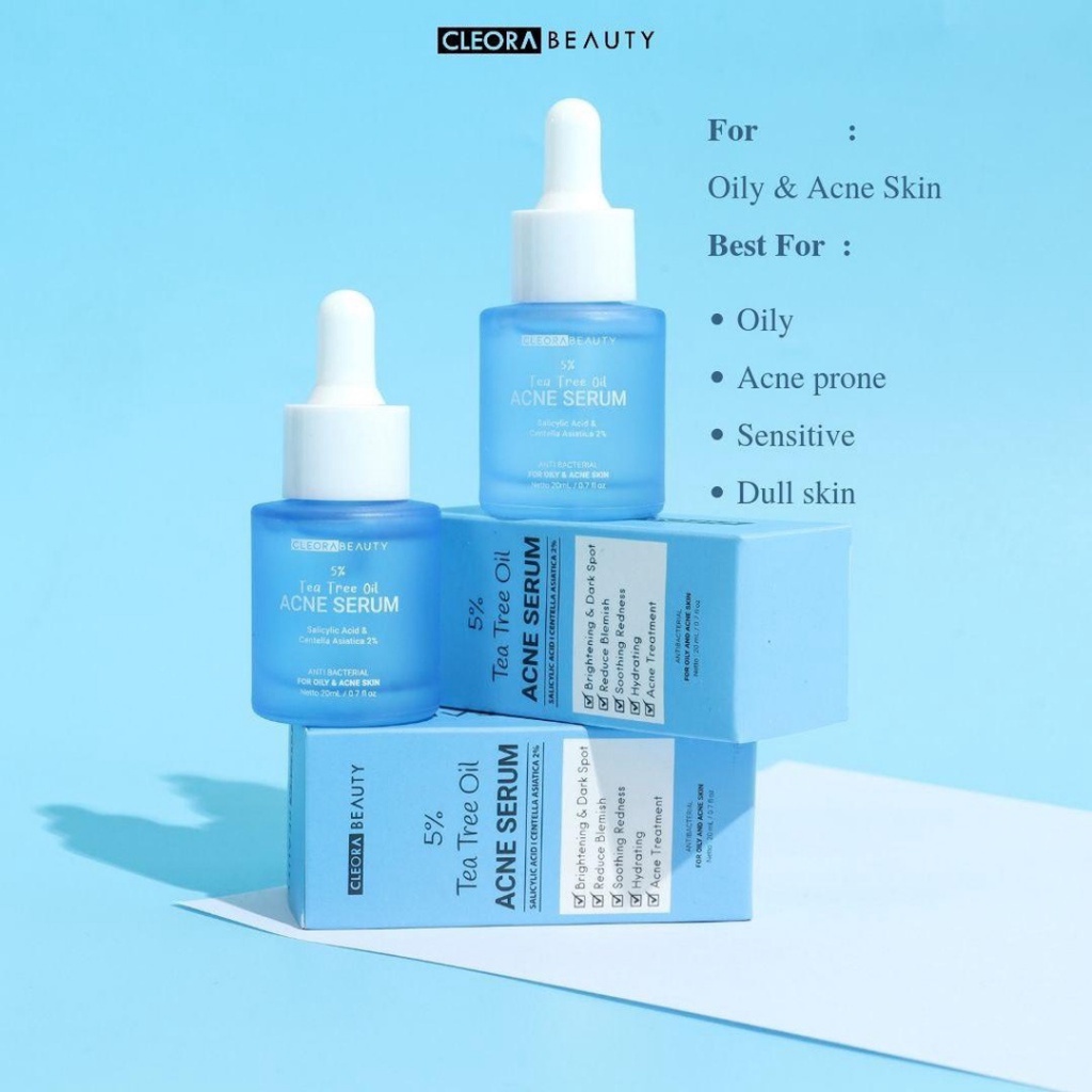 [ FREE ONGKIR ] CLEORA BEAUTY ACNE SERUM -  CENTELLA ASIATICA 2% SALICYLIC ACID ANTIBACTERIAL 20mL