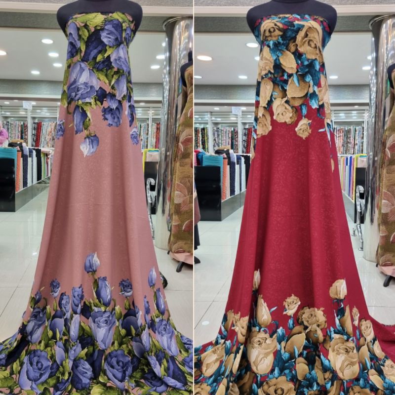 Kain Crepe Embos motif 3D (tdk perlu furing) crepe itali ori