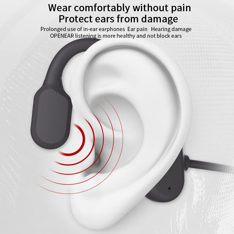 TWS Wireless Earphone Headset Bluetooth 5.0 Tahan Air Headset In-ear Stereo konduksi tulang