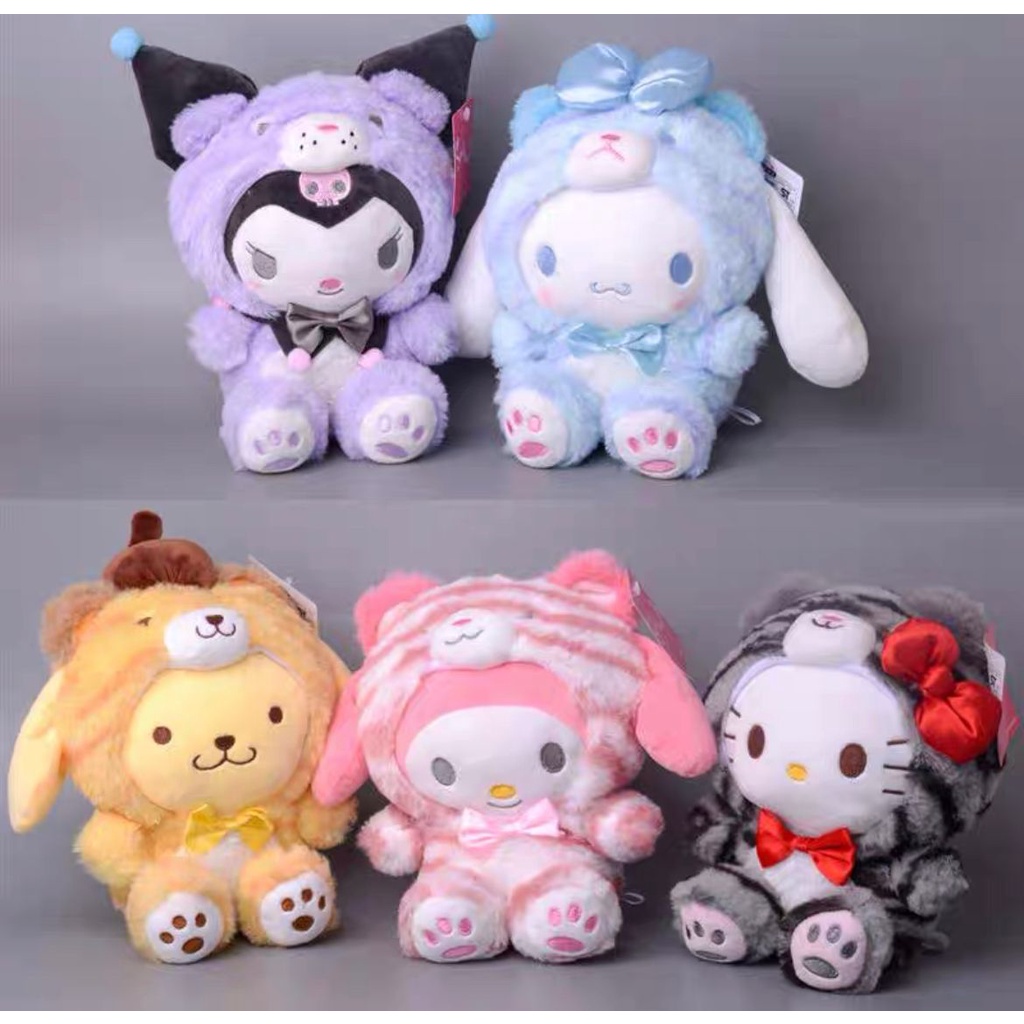 BONEKA KUROMI MELODY HELLO KITTY CINNAMOROLL POMPOMPURIN PURIN KOSTUM TIGER HARIMAU IMPOR