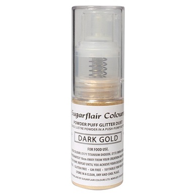 

Sugarflair Powder Puff Glitter Dust spray pump - Dark Gold spray emas