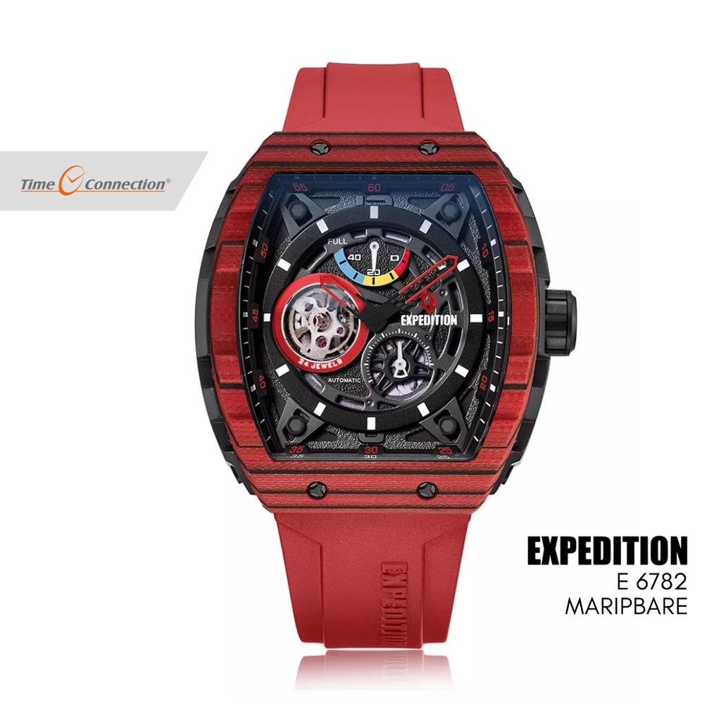 Expedition E 6782 MARIPBARE Merah Limited Edition Original / Jam Tangan Pria Titanium Karbon / Red C