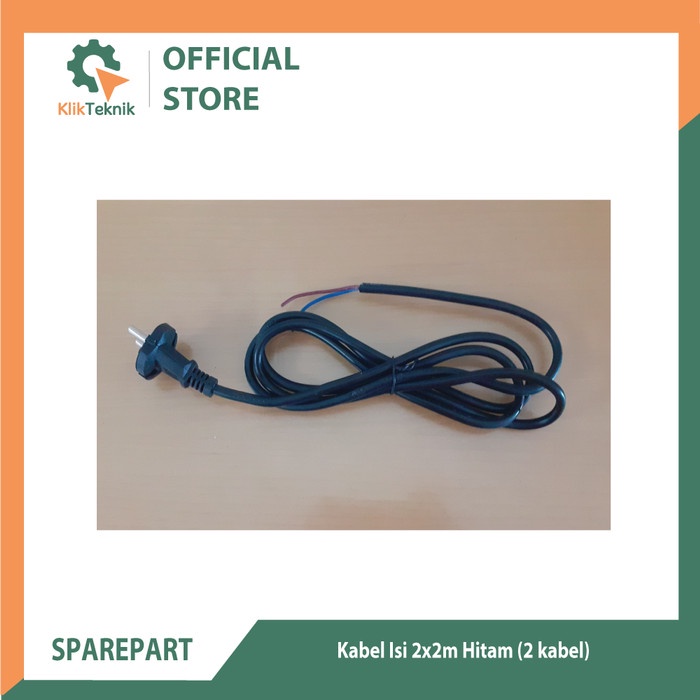 Kabel isi 2x2m hitam (2 kabel)